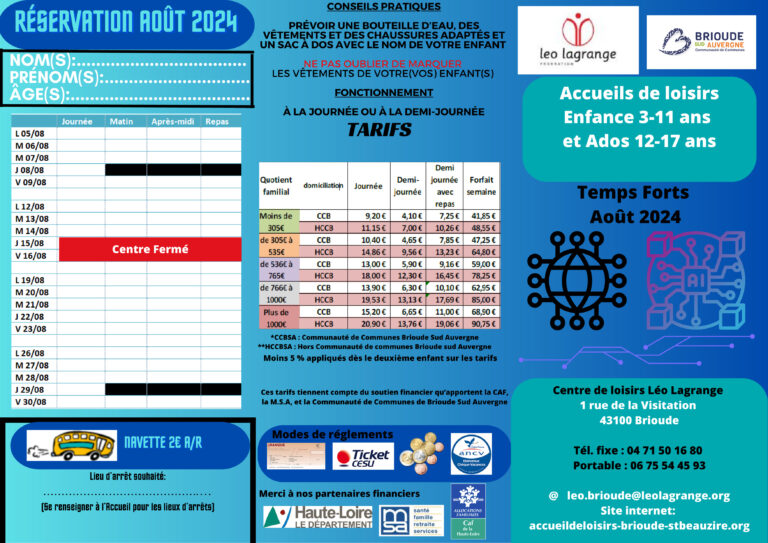 flyer Aout 2024 temps fort